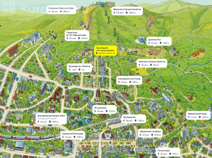 Санаторий «им. Димитрова» Кисловодск — карта расположения